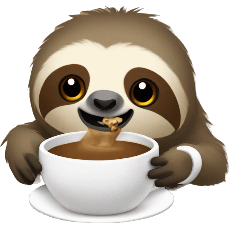 Sloth with coffee emoji