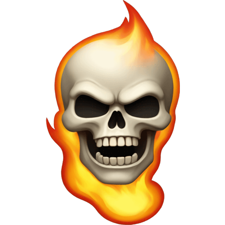 very angry skull on fire emoji