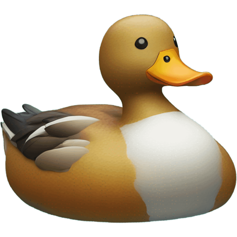 Duck wearing duck floatie emoji