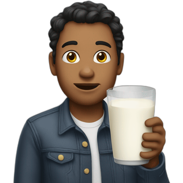 Alex delarge with milk emoji