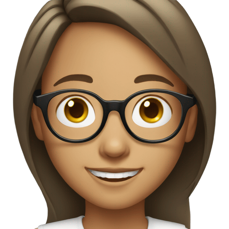 smiling girl with glasses emoji