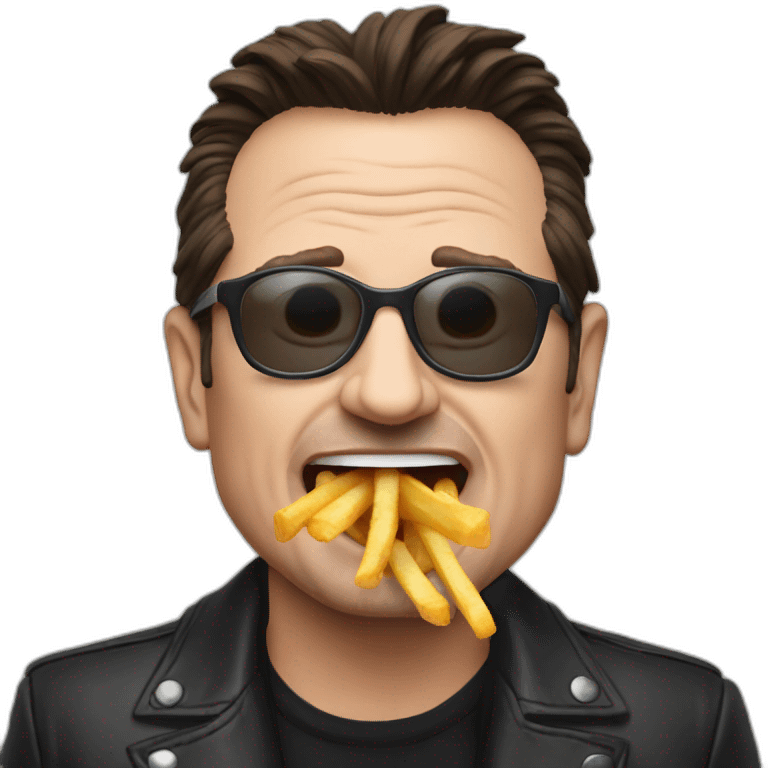 Bono eating fries emoji