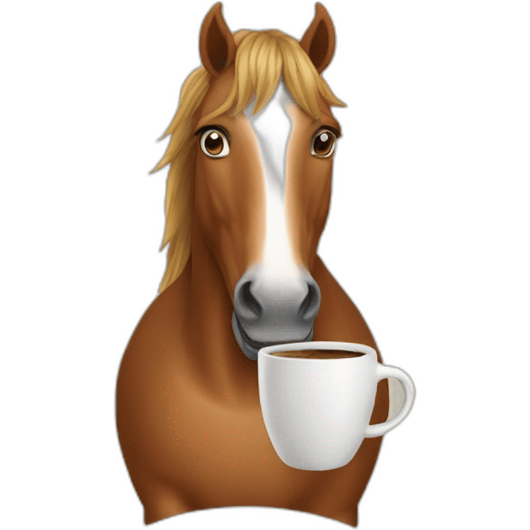 horse with coffee emoji