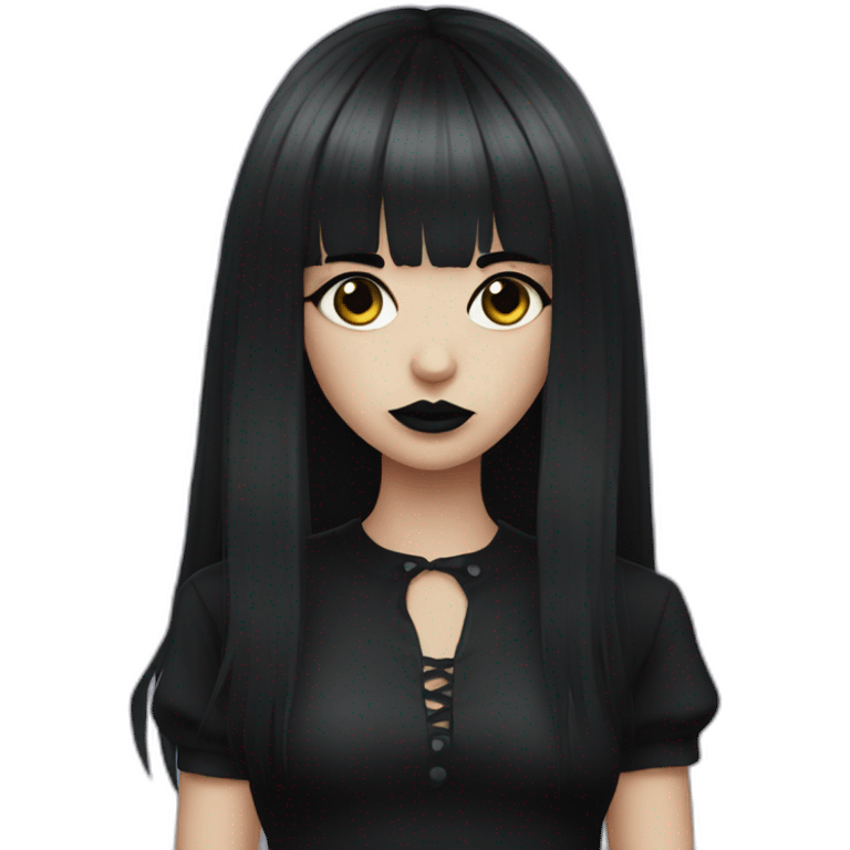 goth girl with bangs emoji