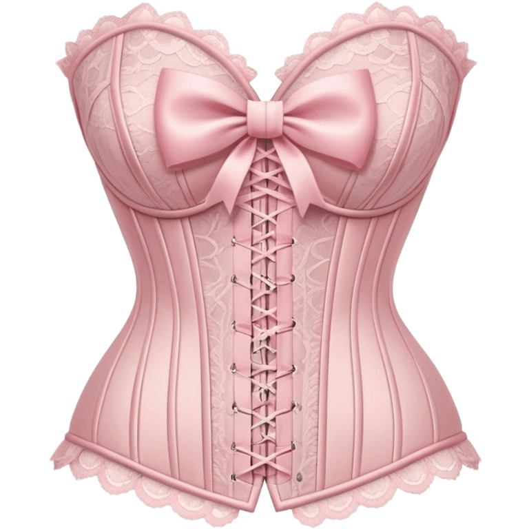 pastel pink lace corset with bows emoji