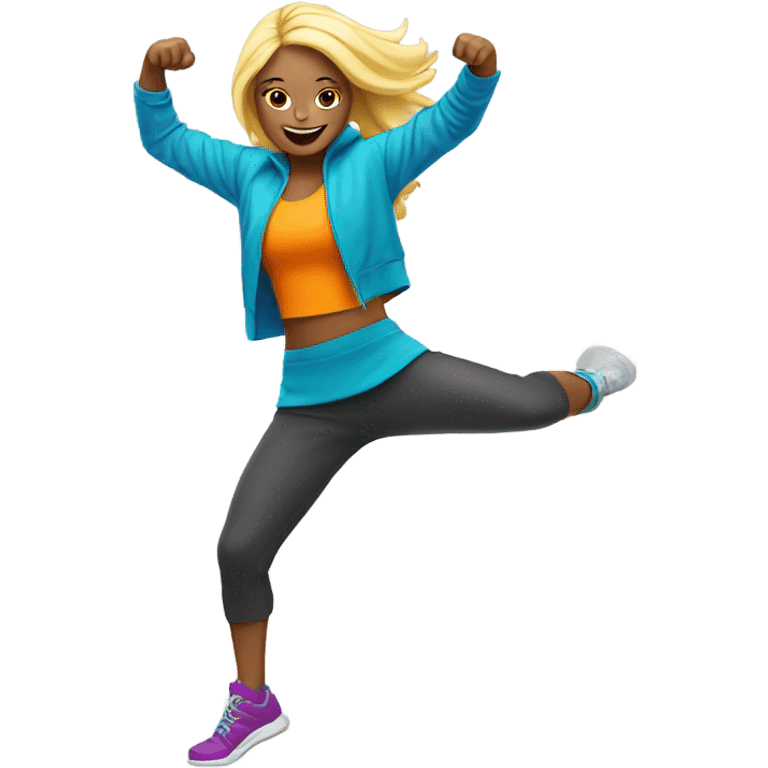 Blond Girl dancing Zumba emoji