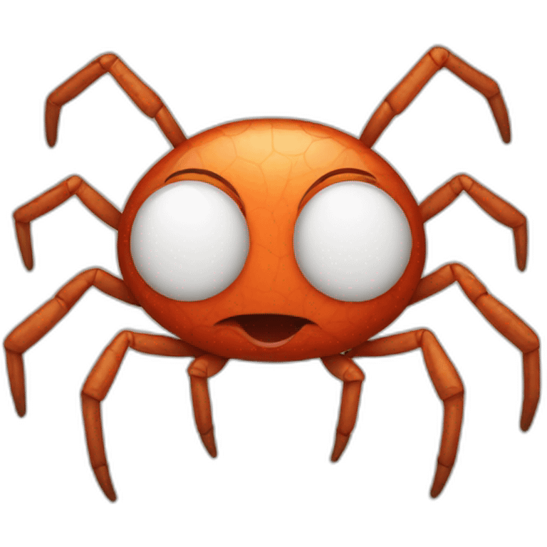 Spider with funny face emoji