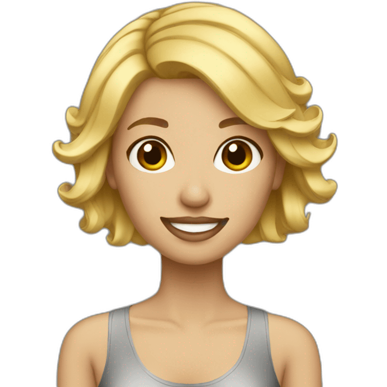 short blonde hair artist female emoji