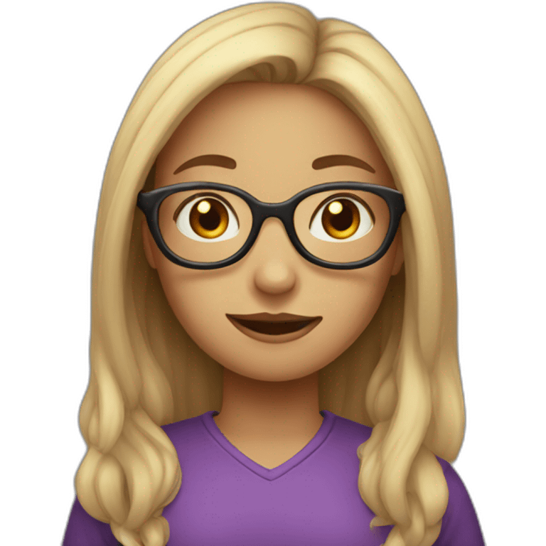 girl with long hair, glasses and halloween costume emoji