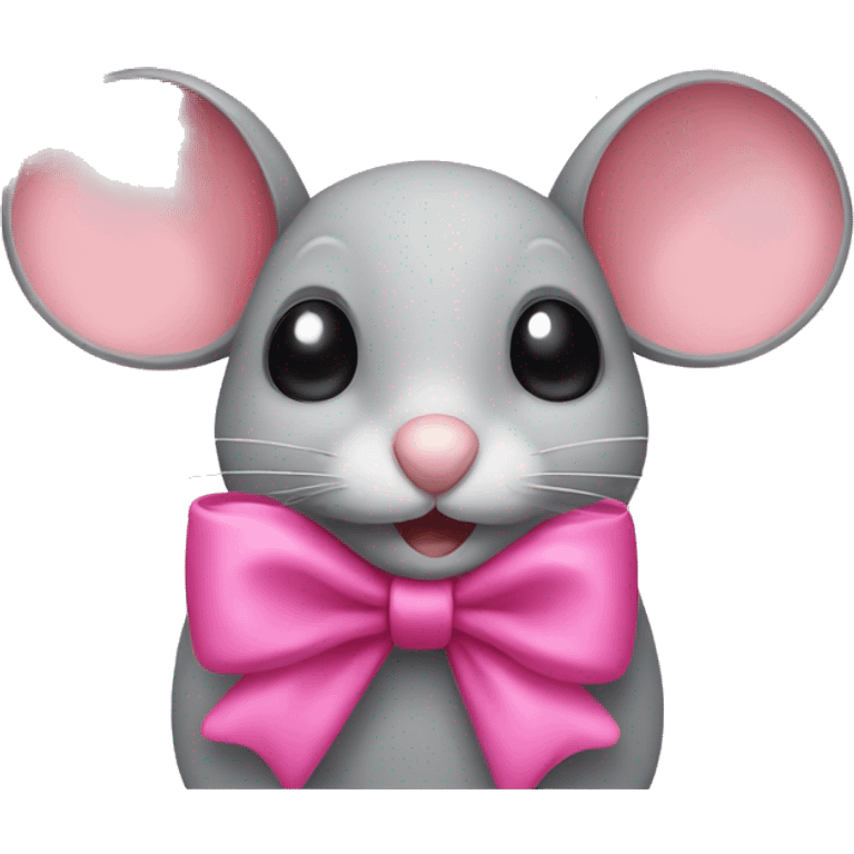 Mouse with a pink bow emoji