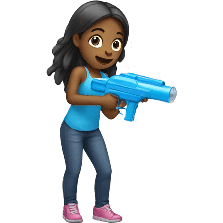 girl holding water gun emoji