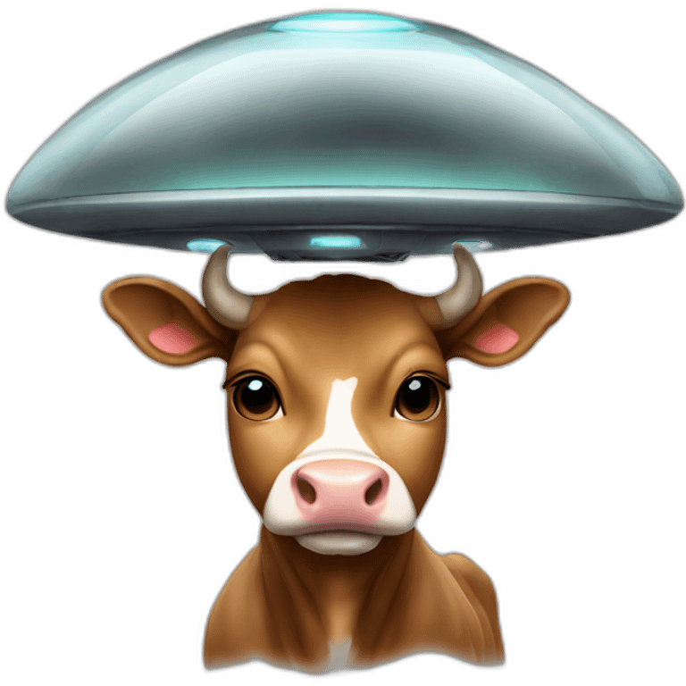 Ufo aspiring a cow emoji