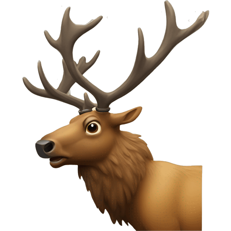 A elk with a gun emoji