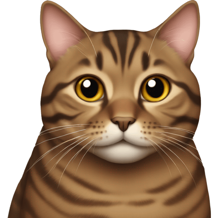 very fat brown tabby cat emoji