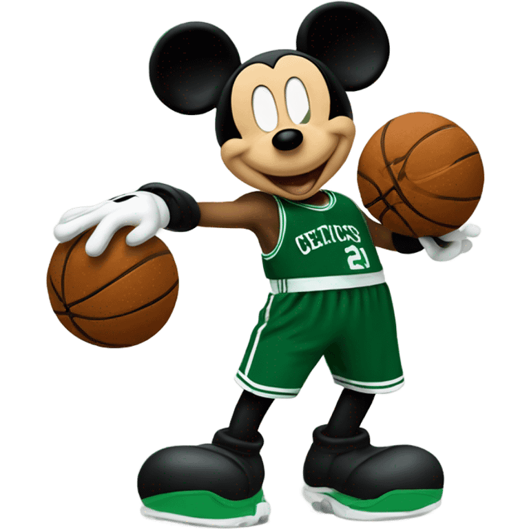 Mickey Mouse wearing a Celtics jersey  emoji