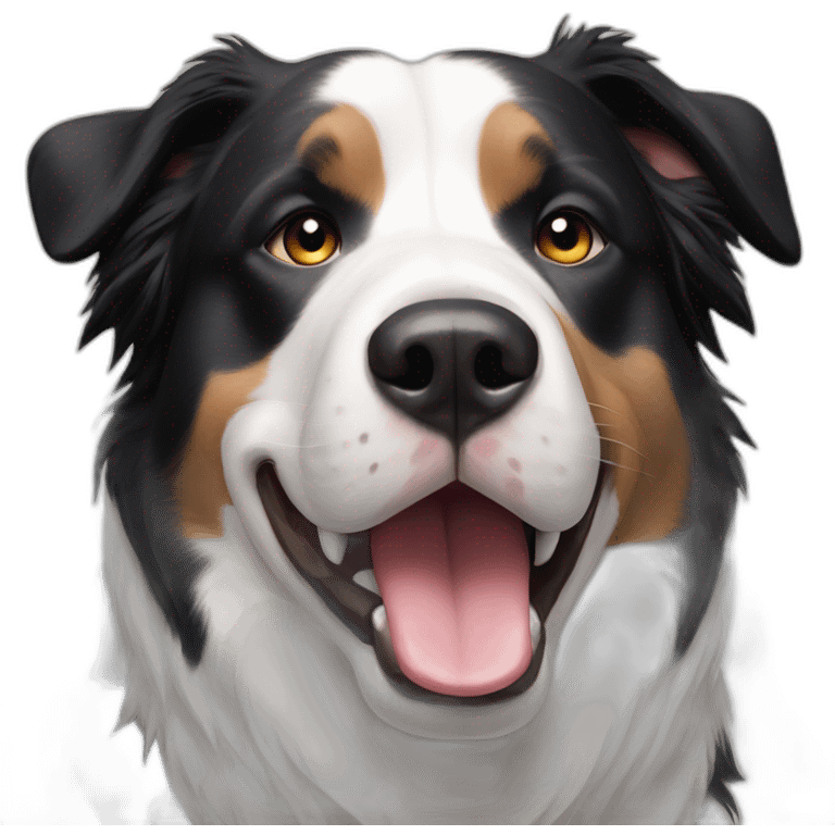 black-and-white-border-collie-american-bulldog emoji