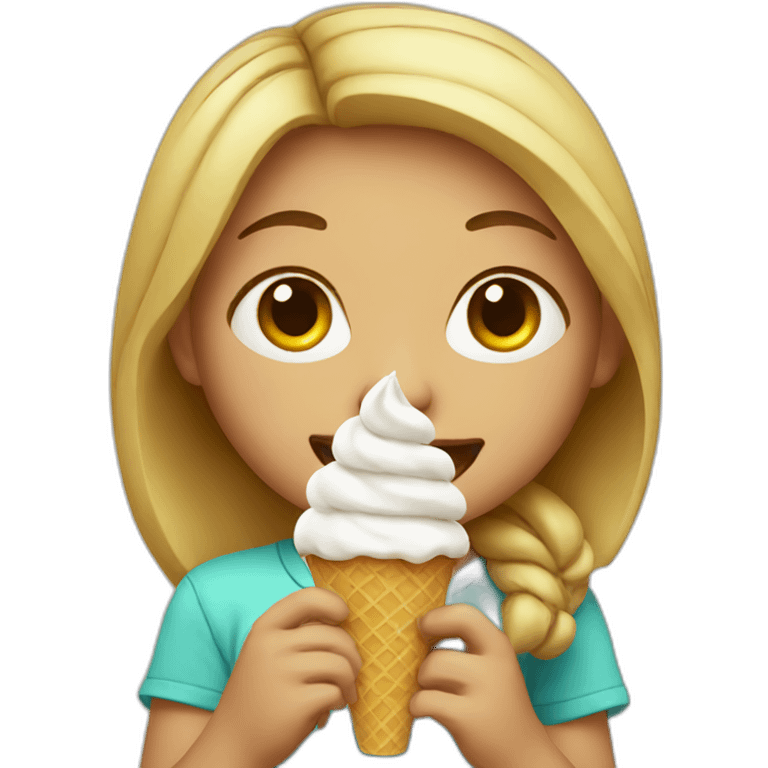 Girl eating icecream emoji