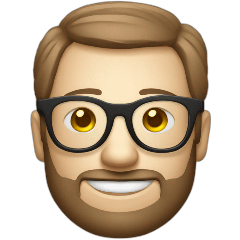 designer geek avec des lunettes face à un ordinateur emoji