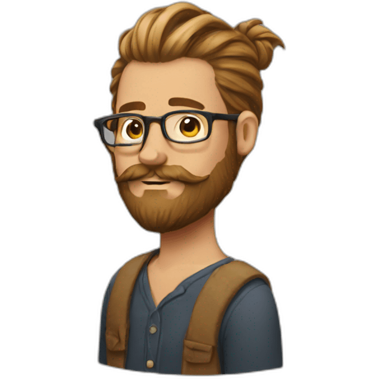 hipster manbun beard emoji