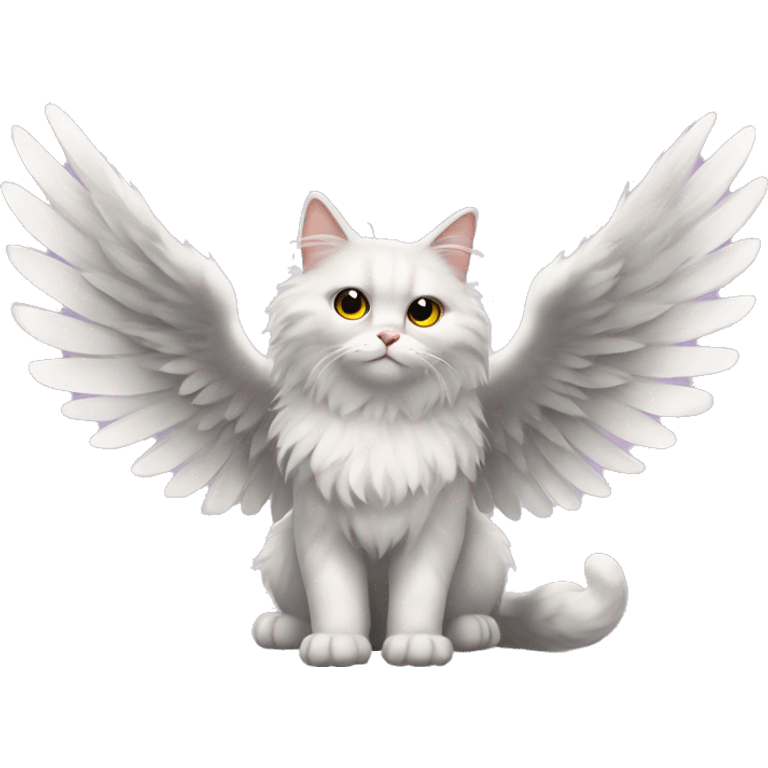 Fluffy cat with wings emoji