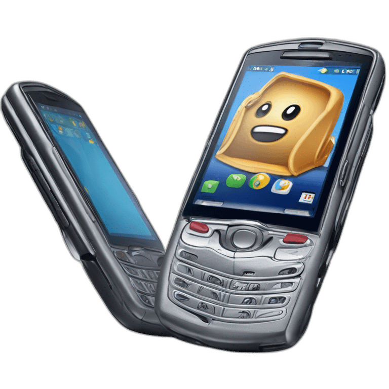 open Motorola Razr V3 mobile device with the iconic clamshell design emoji