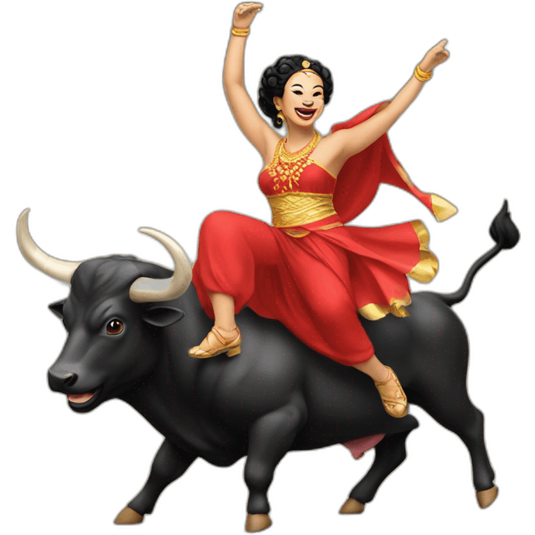 Megawati dancing on top of a bull emoji