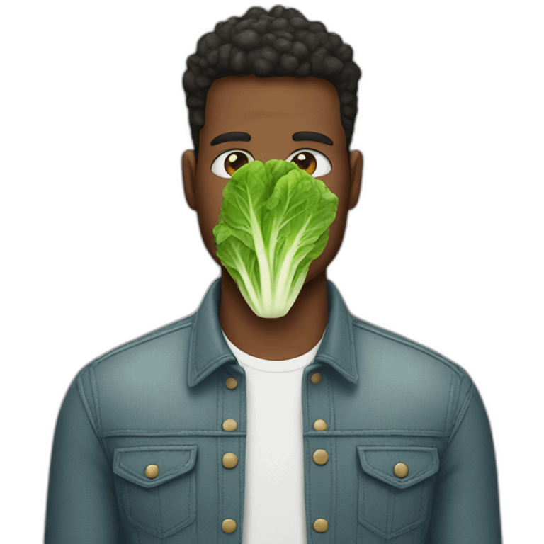 man with lettuce face emoji