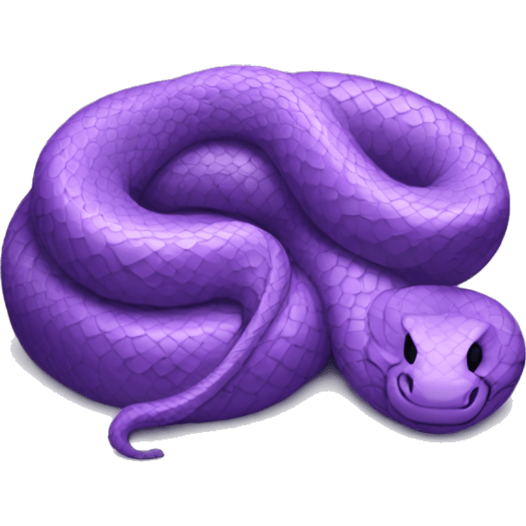 A purple snake sleeping peacefully, curled up and relaxed. emoji