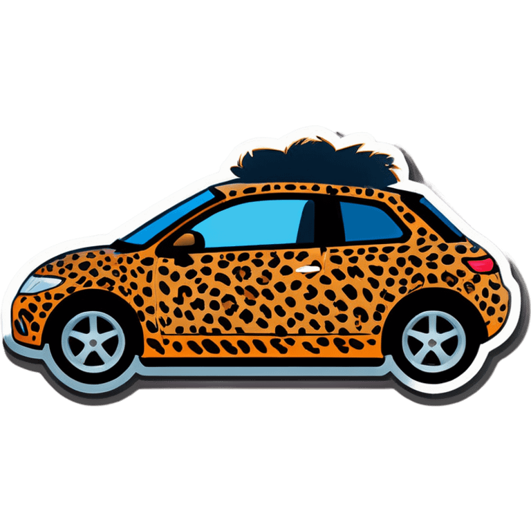 girl in leopard print car emoji