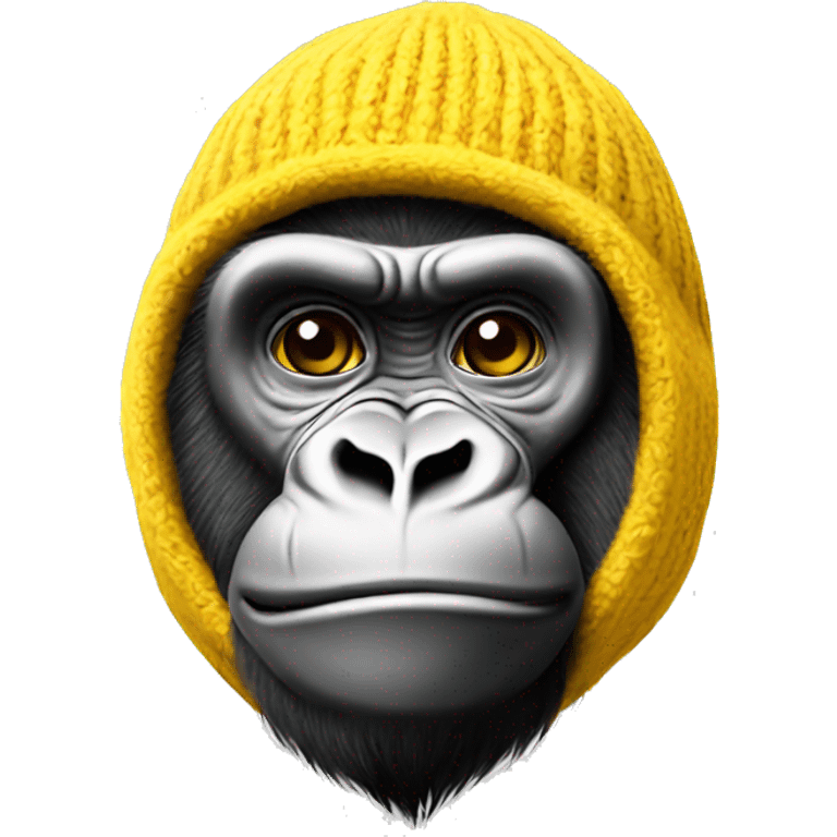 yellow gorilla tag gorilla with beanie pompom hat emoji