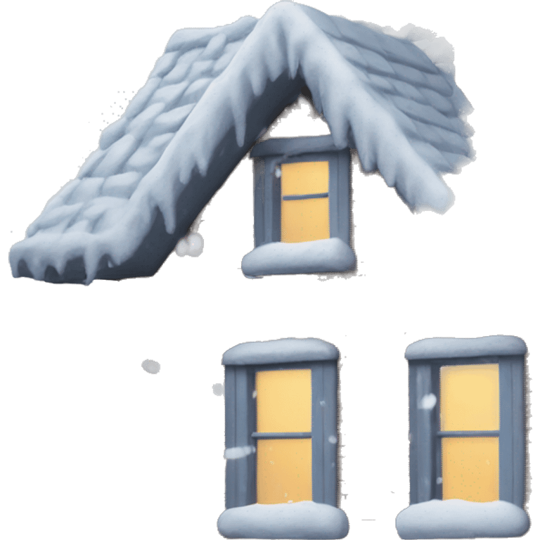 snow on top of a house emoji