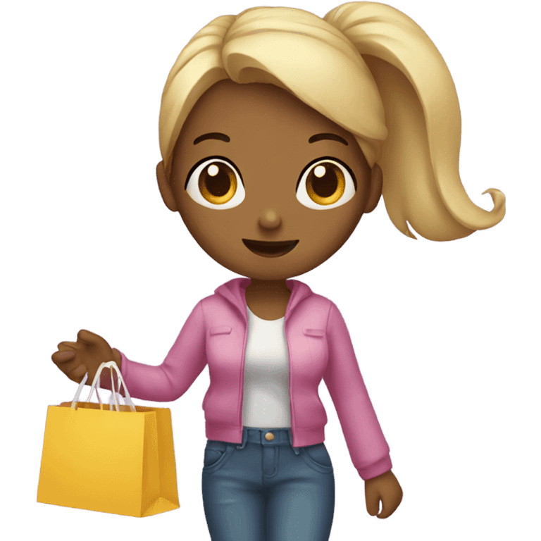 girl holding shopping bags emoji