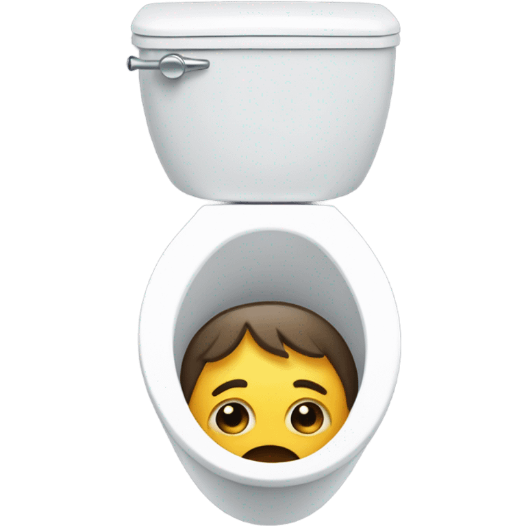 Head with crazy face in toilet emoji