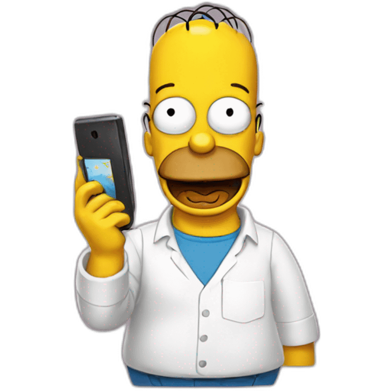 simpsons with phone emoji