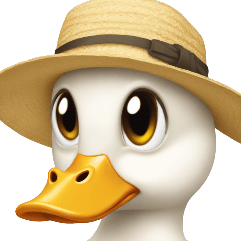 Duck with sunhat  emoji