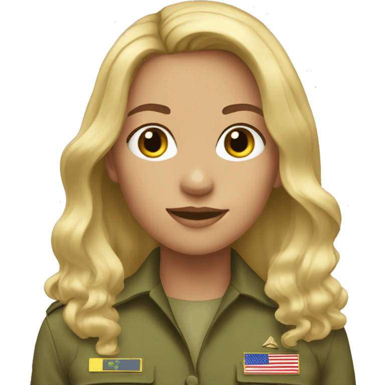 A girl in the army long hair blonde emoji