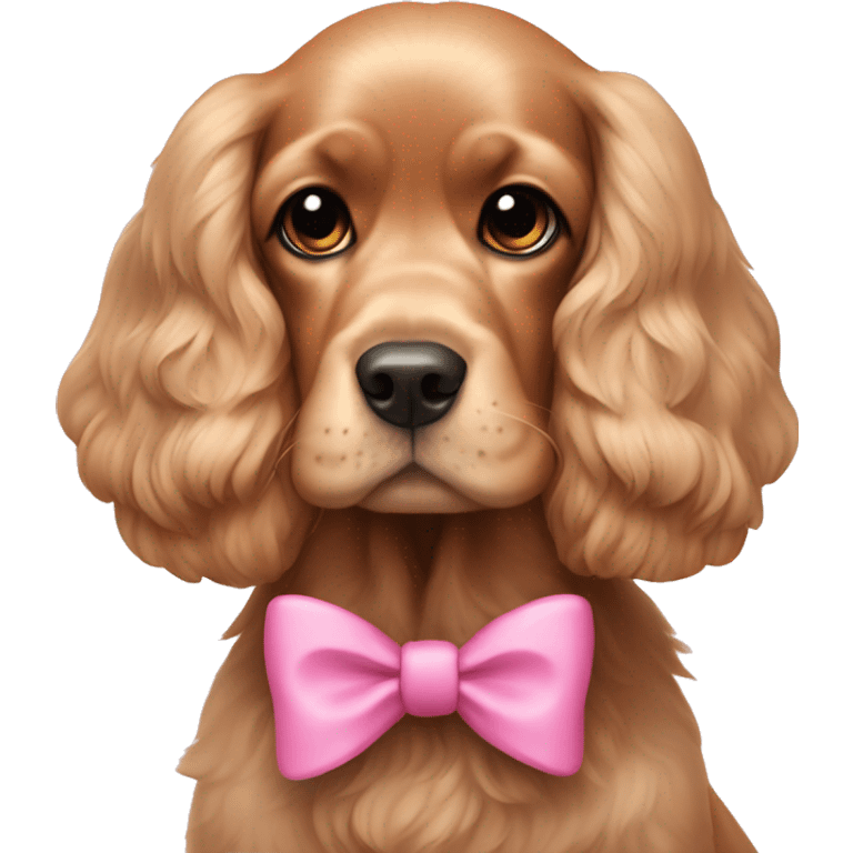 cocker spaniel dog with pink bows on ears emoji