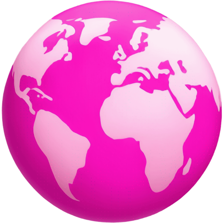 Hot pink and light pink planet earth  emoji