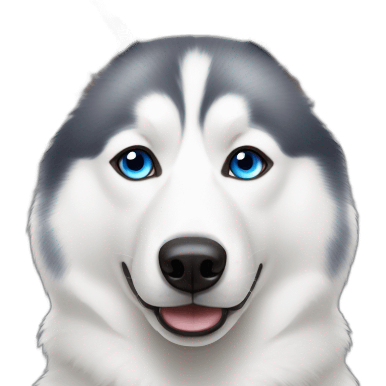 White husky with blue eye brown eye heterchromia  emoji