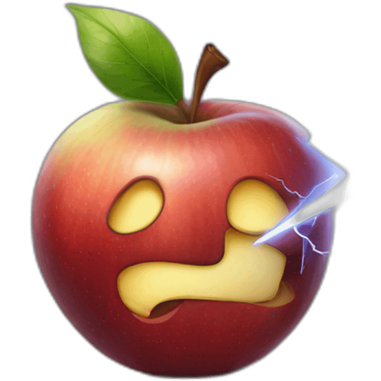 apple struck by lightning emoji