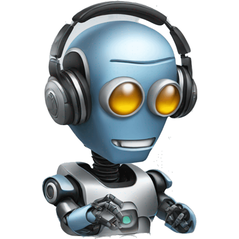 robot listening to music on iPhone emoji