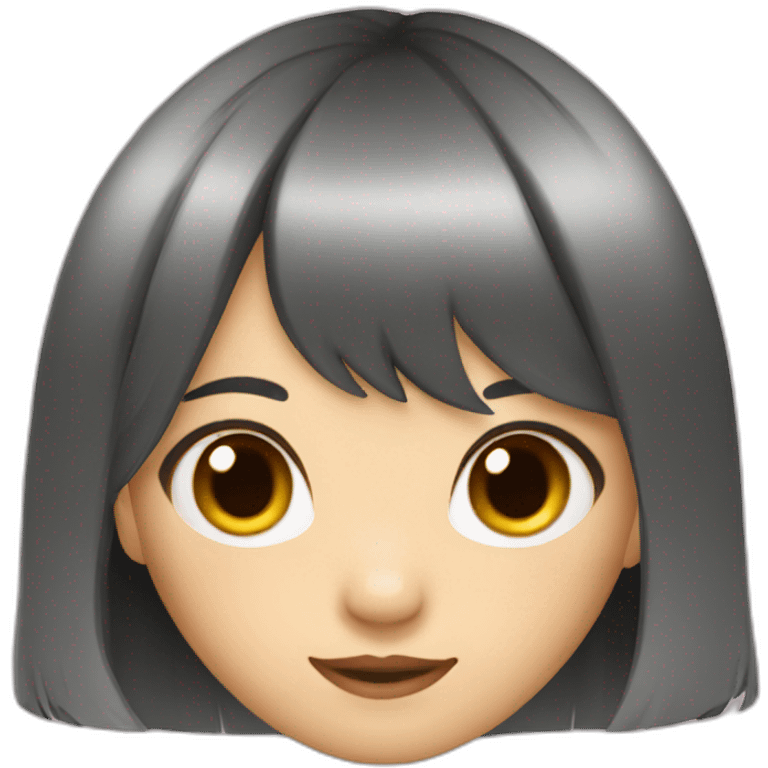 Asian girl hair bangs with a rat emoji