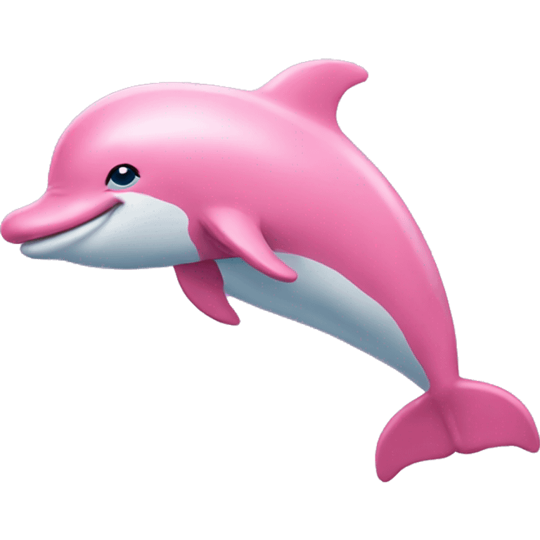 Pink dolphin waving emoji