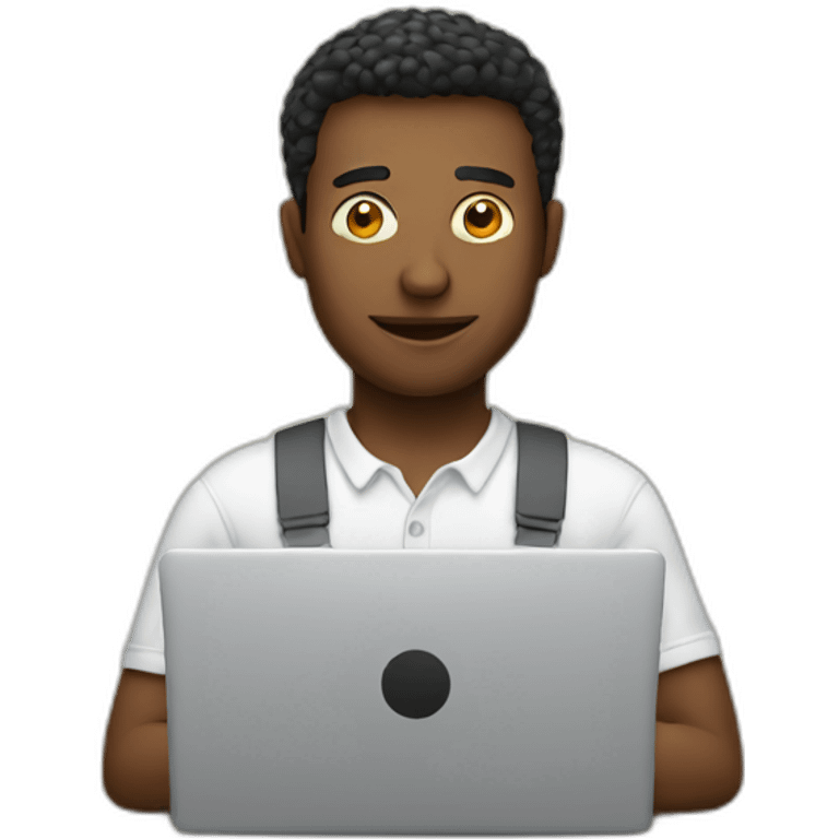 Man behind laptop emoji