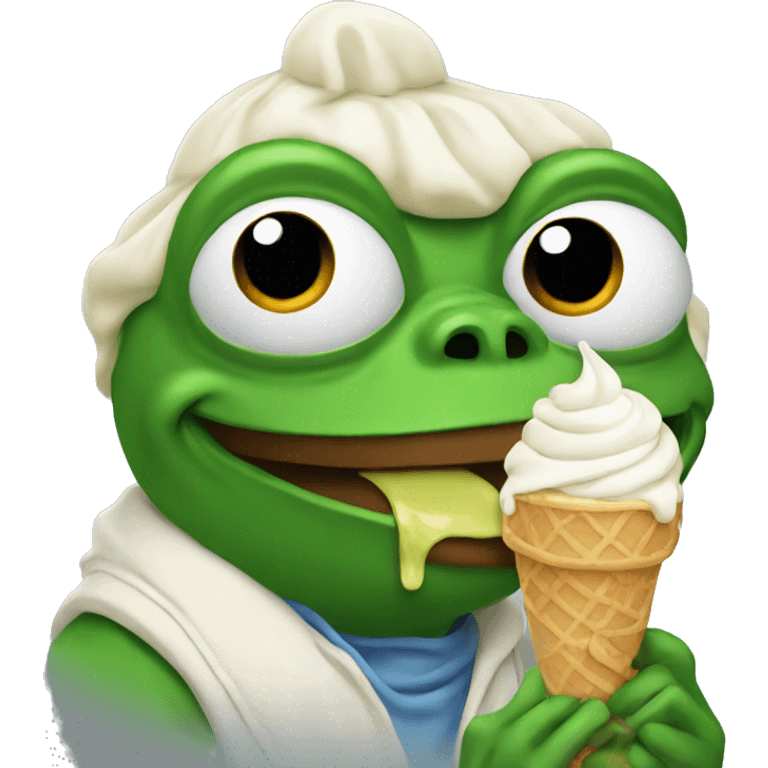 pepe eating ice cream  emoji