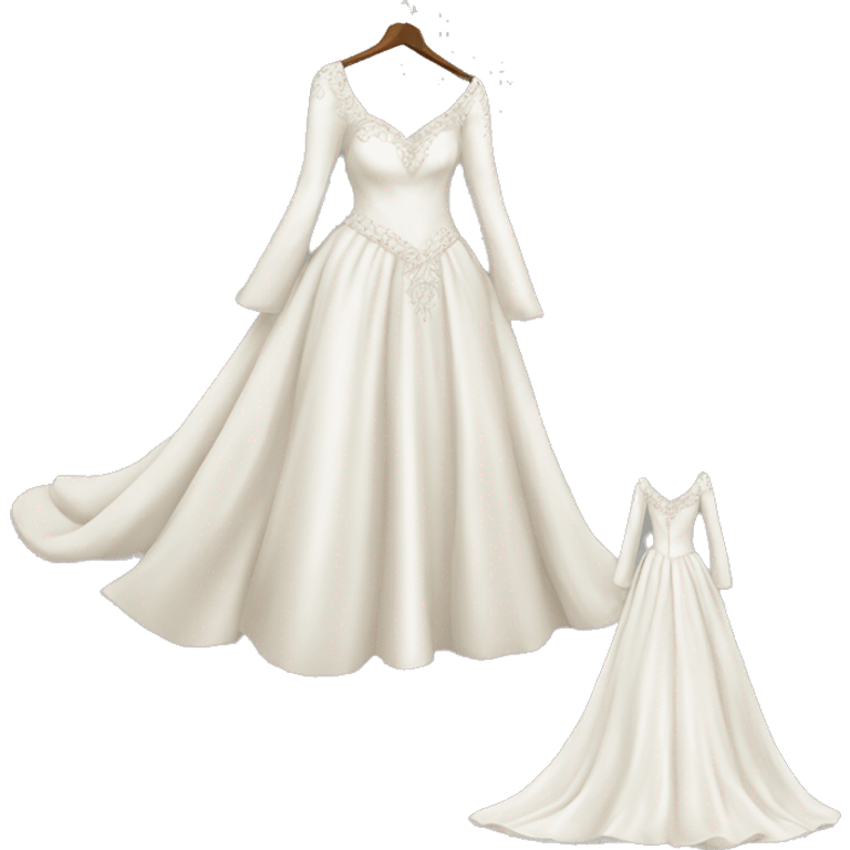 Long flowing sleeve wedding dress isolated emoji