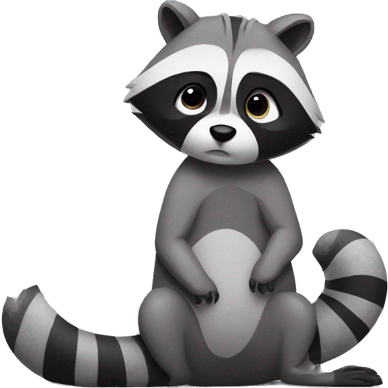 Sad raccoon working out  emoji