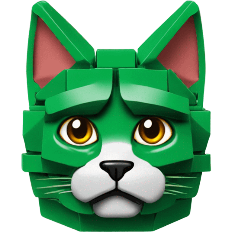 Green Lego Cat Head emoji