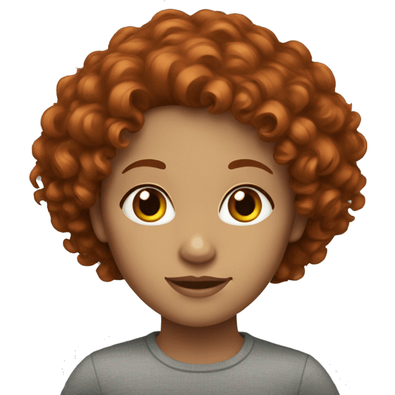 redhead curly hair women with brown eyes emoji