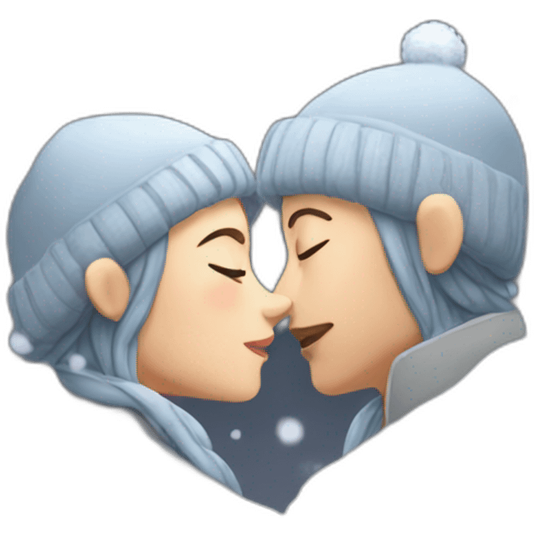 Snowing kiss emoji